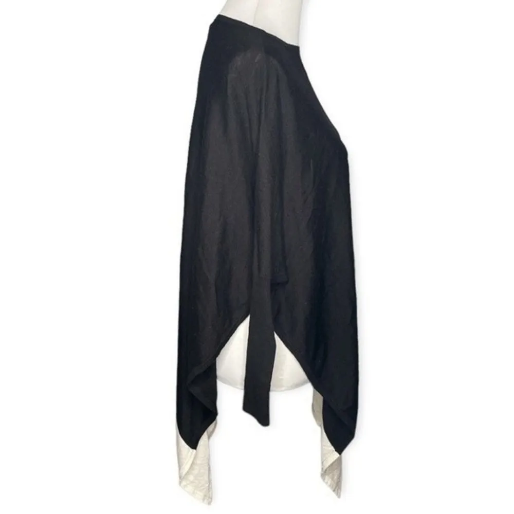 White House Black Market Dolman Wool Blend Cape Sweater Cardigan White Black XXS - Image 3