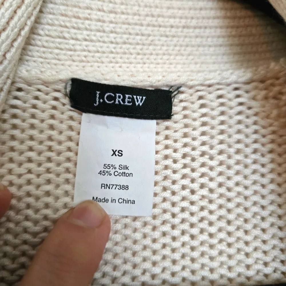 J.Crew Baige Knitted V-neck Silk blend Cardigan. - Image 2