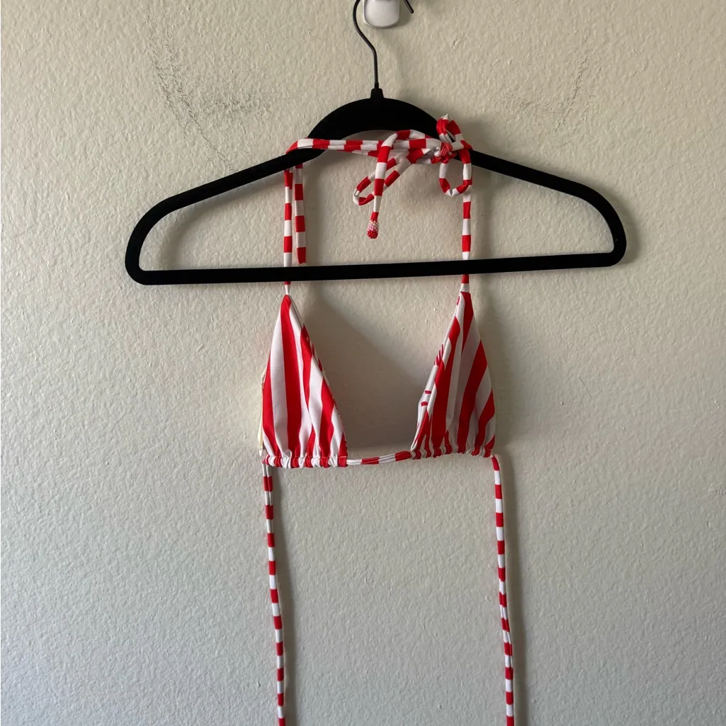 SIGAL Anthropologie Cayena Reversible Swim Bikini Top Size M Floral Pink Red Size M - Image 6