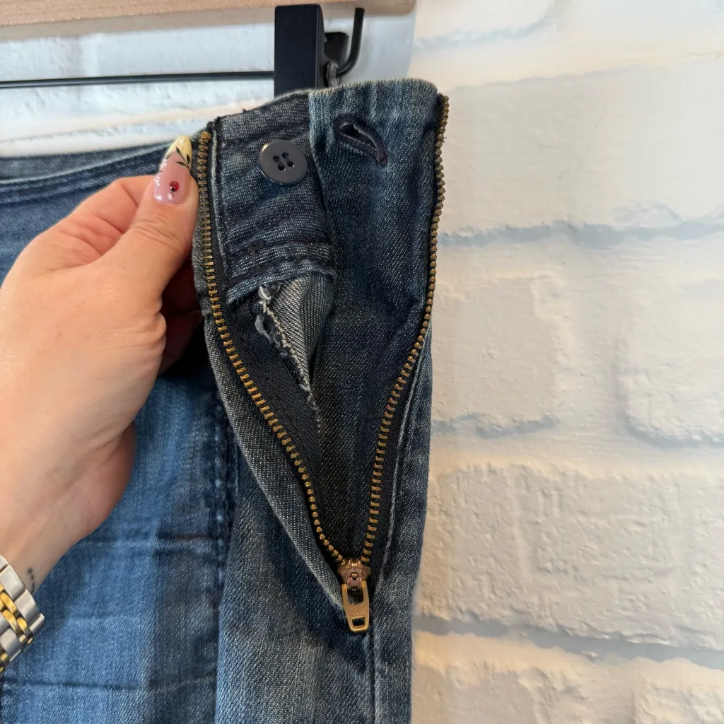 Liz Claiborne A-Line Medium Wash Denim Skirt Jean Petite 10 - Image 6