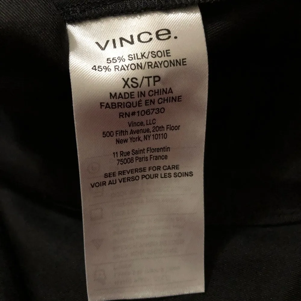VINCE Stand Collar Silk Blend Shirt Size XS - Image 9