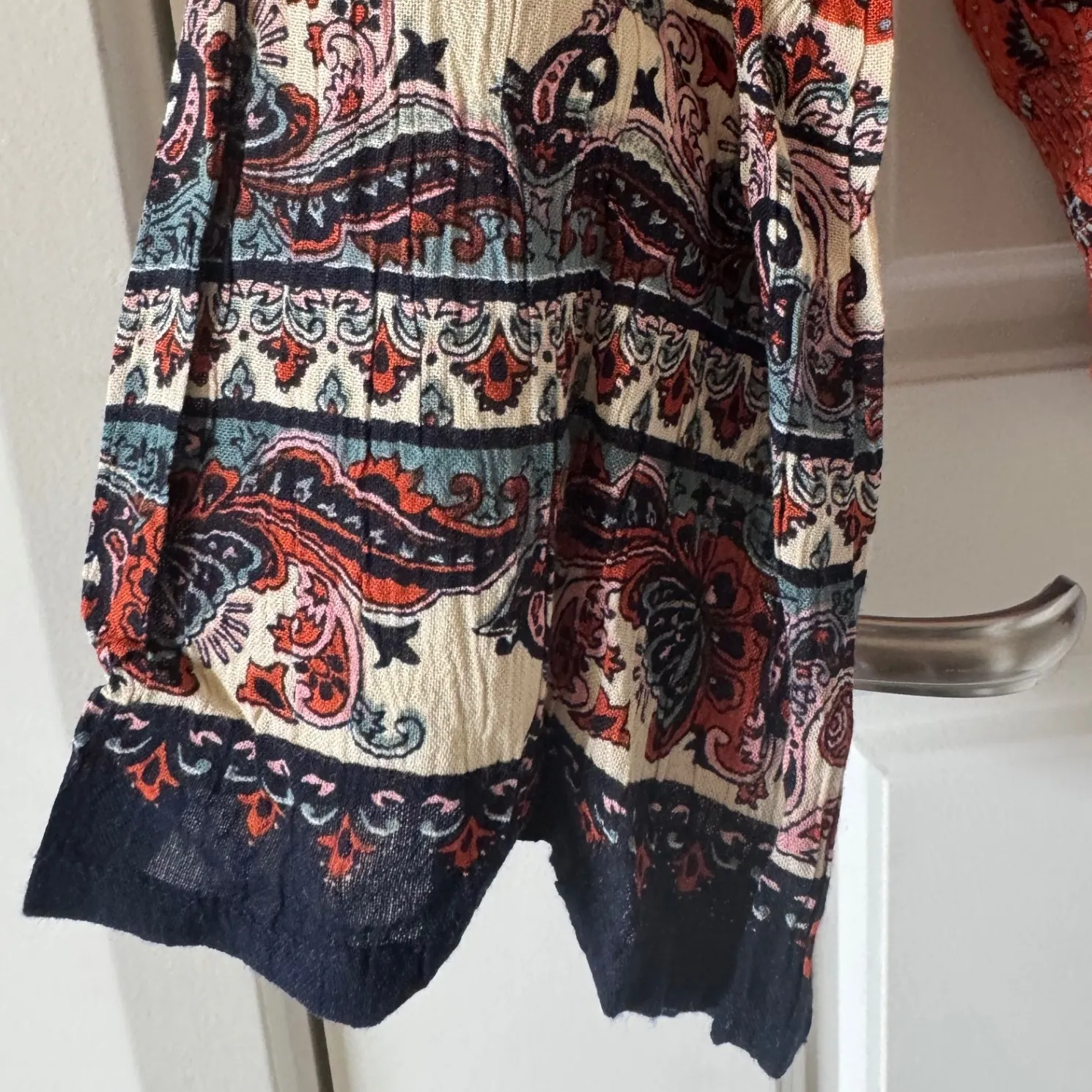 Anthropologie sz S Womens Patrons of Peace Crochet Tassle Flare Sleeve Top Boho - Image 8