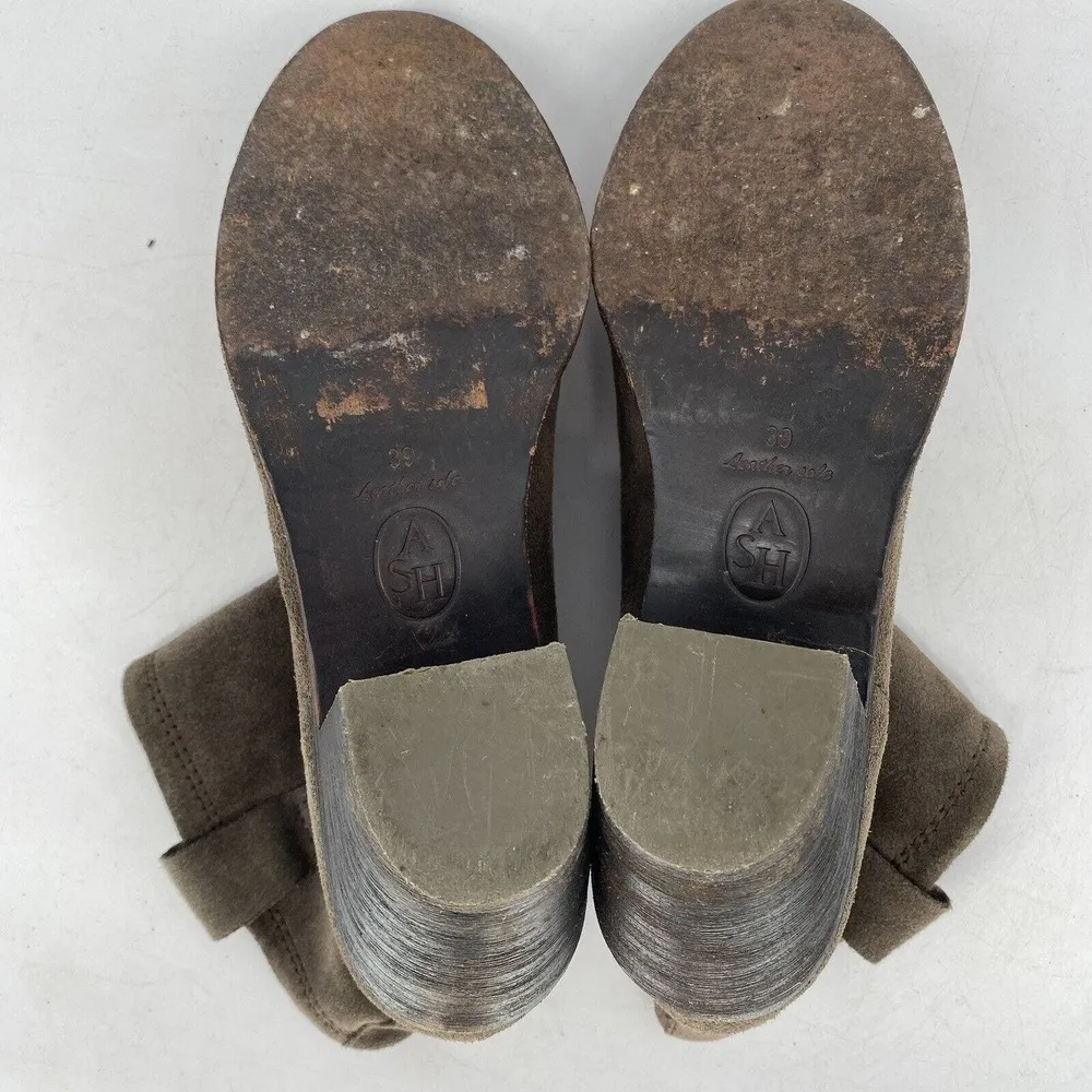 ASH Western Style Ankle Booties Suede Gray Womens Size 39 - Image 4
