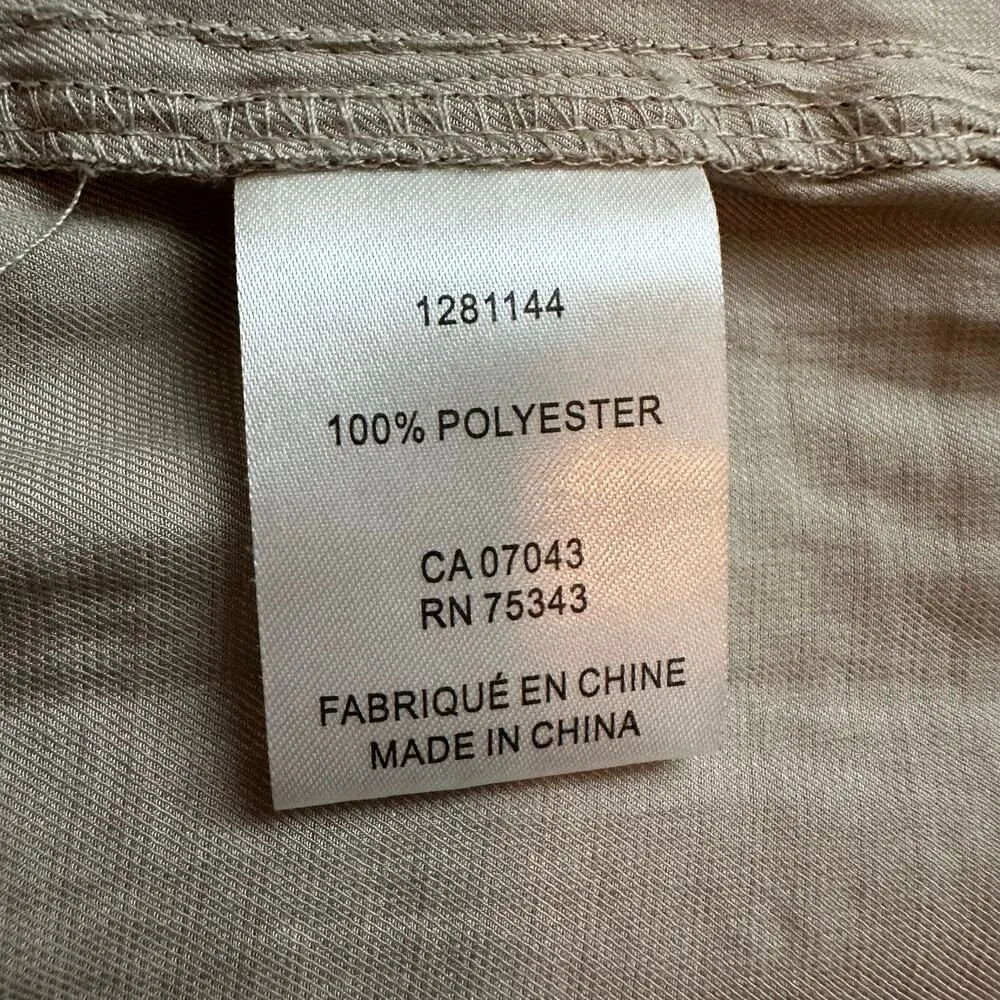 Joie beige/khaki button up cap sleeve top size S - Image 7