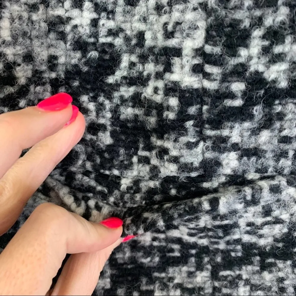 Ann Taylor Black Marled Wool Blend Zip-Up Blazer - Image 5