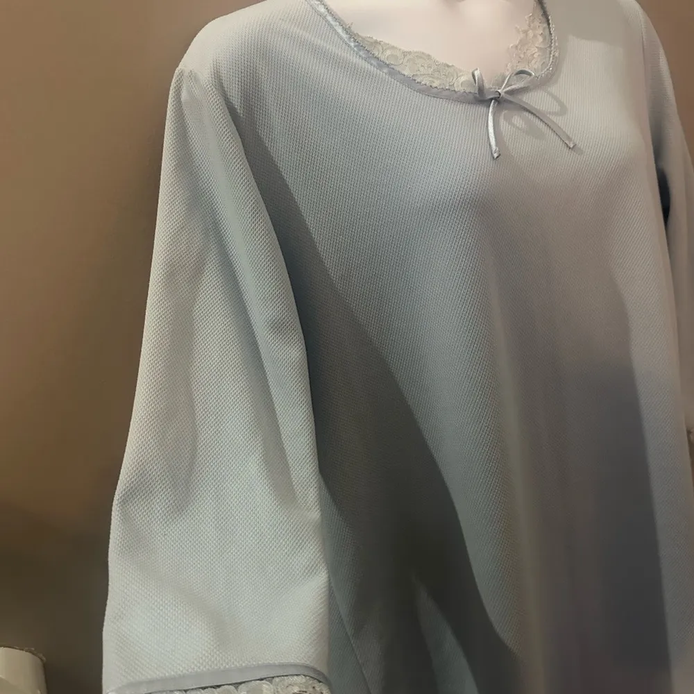 Light Blue Nightgown with Lace Trim Secret Treasures XL Bow Detail Sleepwear - Image 3