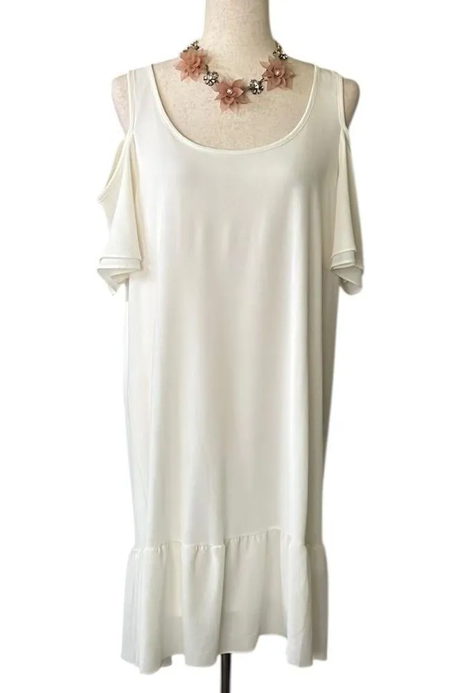 Moa Moa Cold Shoulder Flutter Sleeve Dress - Image 10