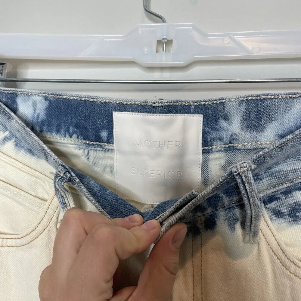 Mother Superior The Dutchie Dante’s Garden Blue White Bleach Wash Jeans 27 - Image 3