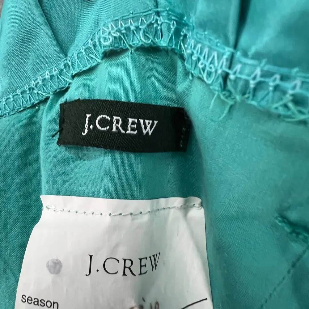 J Crew Dress Women 2 Green Aqua Silk Tafetta Audrey Strapless Ruffle Cocktail - Image 11