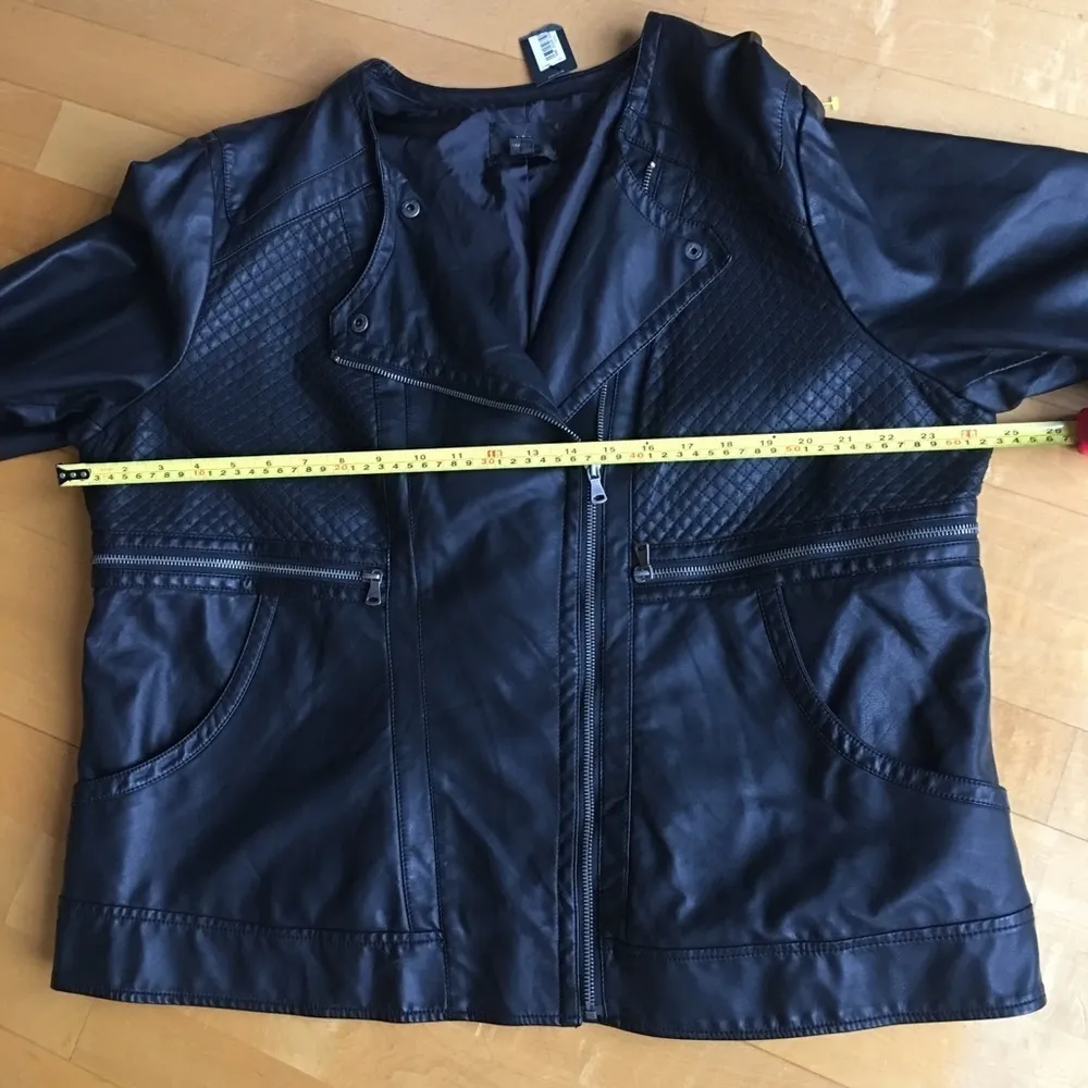 Worthington Faux Leather Lightweight Jacket, Black, Silver, Size 2X, NEW - Image 11