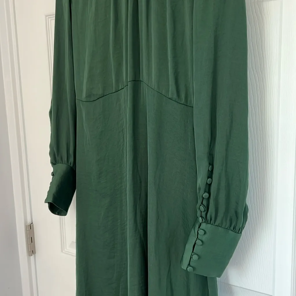 NWT ZARA Elegant Satin Long Sleeve Mock Neck Midi Dress Size Small $80 - Image 7