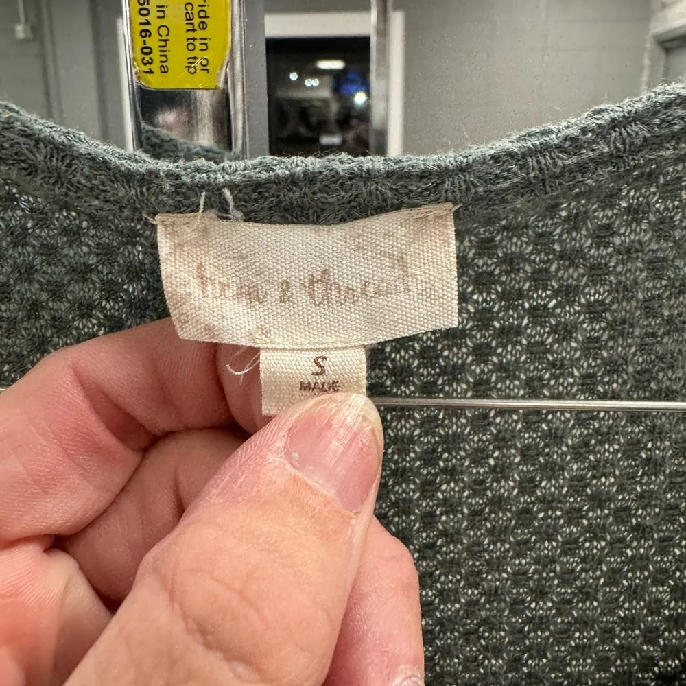 Hem & Thread Green V-Neck Sweater with Wrap Design - Image 3