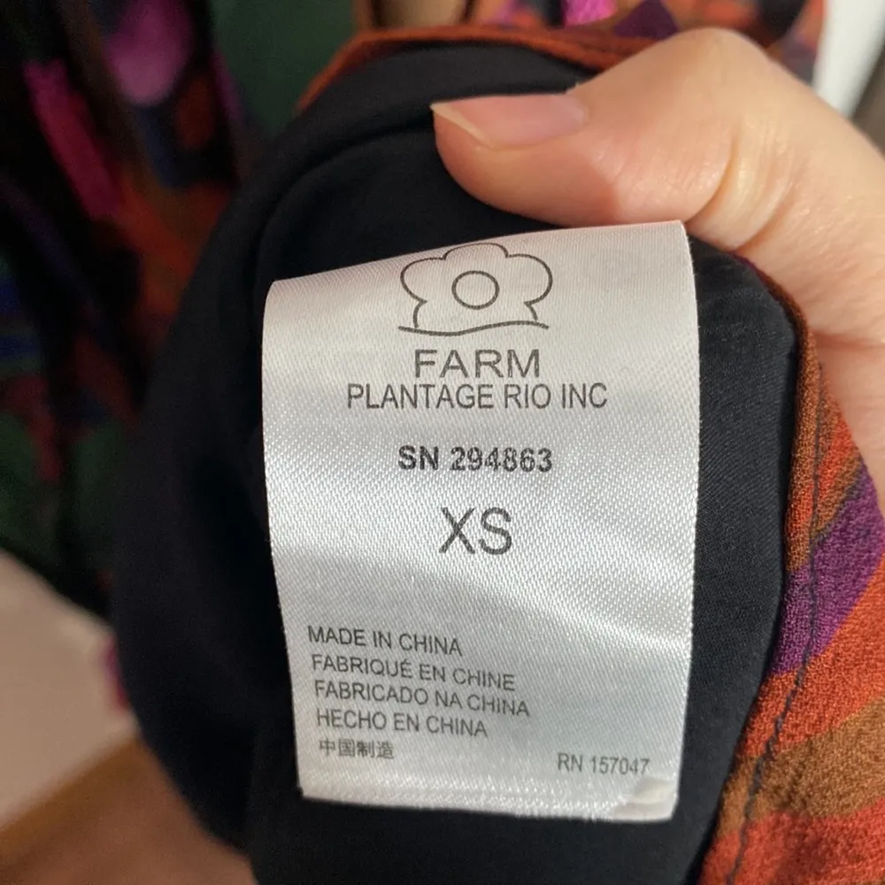 Farm Rio Bird Flowers long sleeve ruffled lace up maxi dress size XS - Image 14