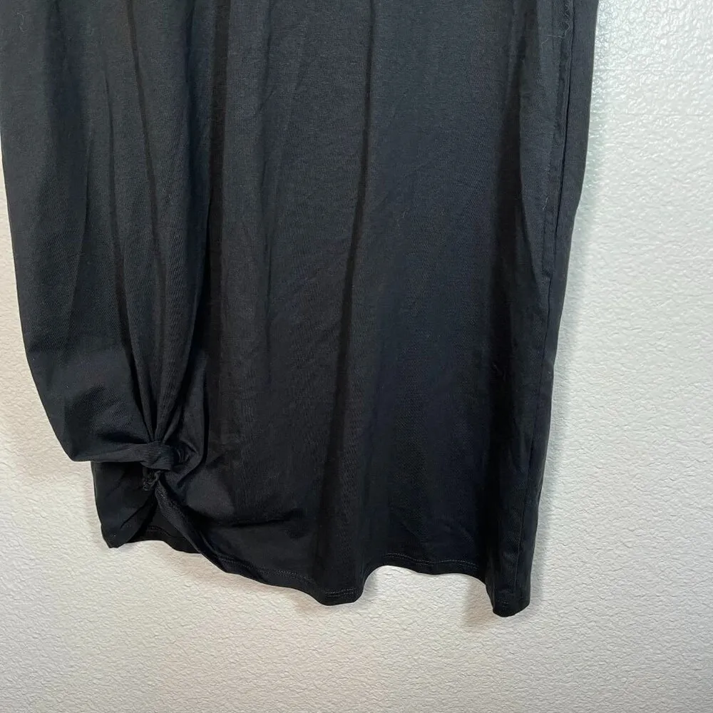 New York and Company Black Cotton tie knot T - Image 4