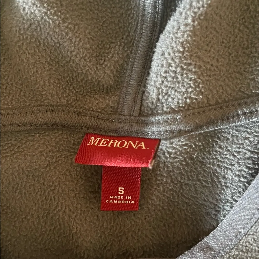 Merona Women's Size S Gray Hoodie Sweater Kangaroo Pockets - Image 5
