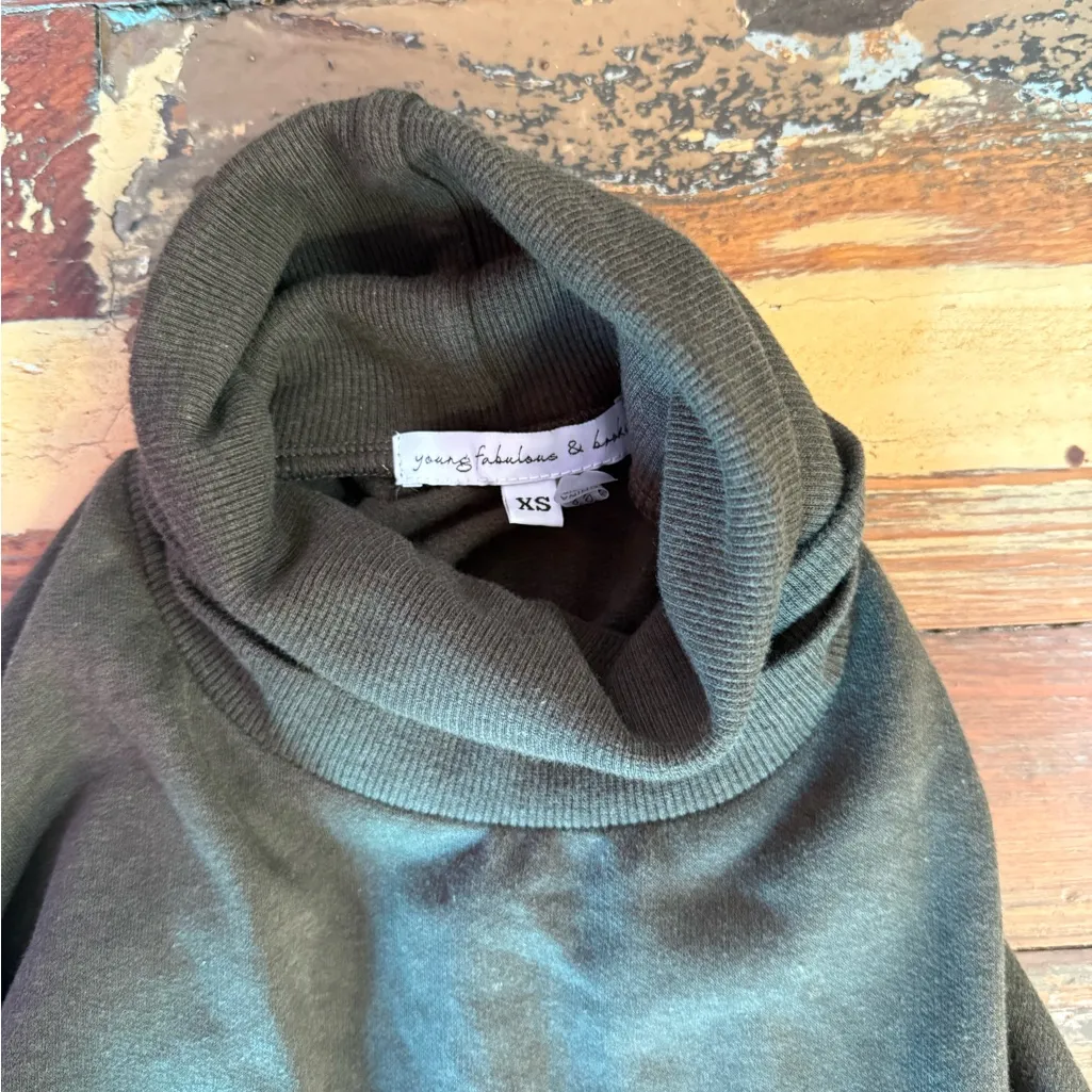 Young Fabulous & Broke Turtleneck Banded Hem Asymmetrical Zip Dress ~ Sz XS 💛🍄 - Image 7