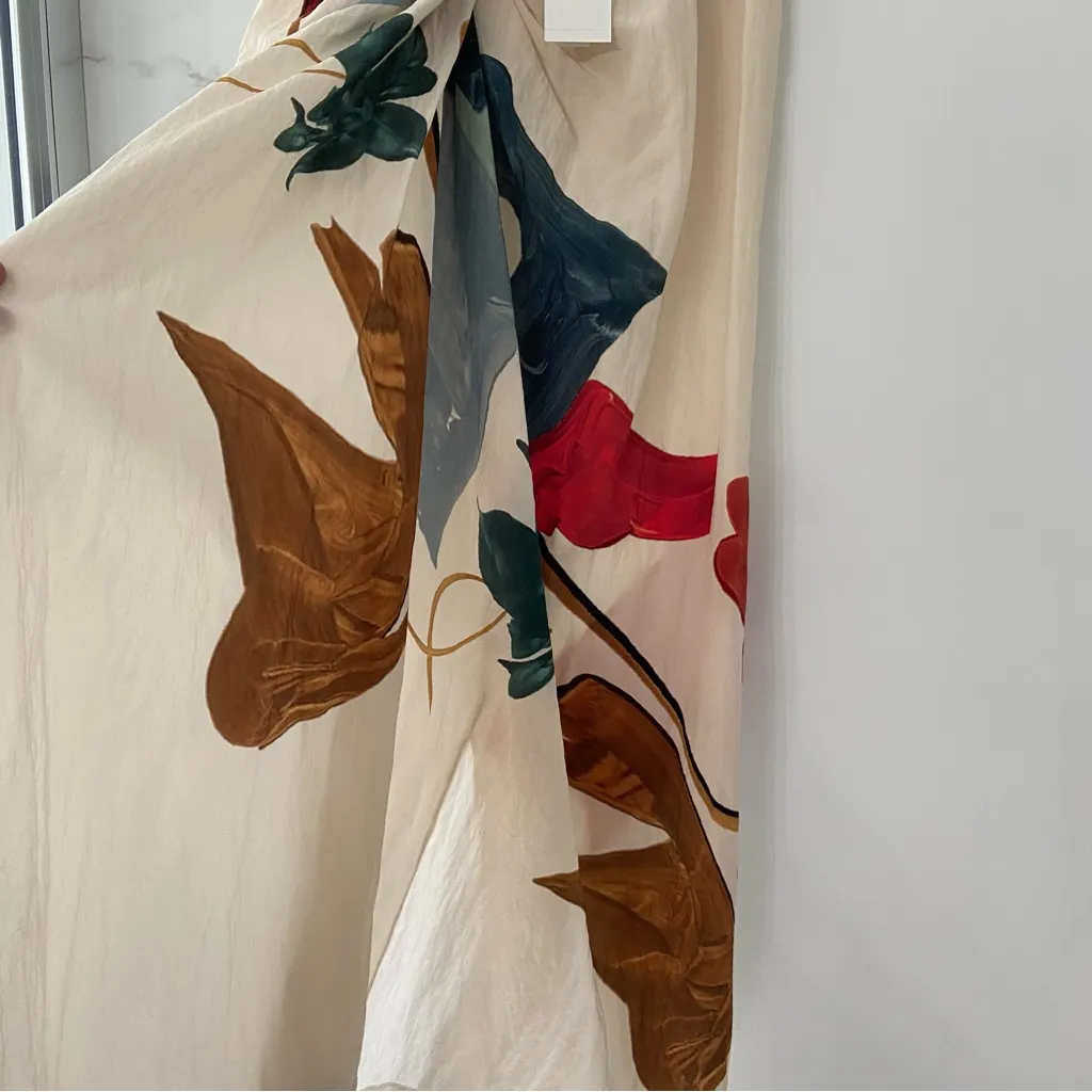 VINCE NWT Wrap Milk Painted Abstract Draped Knot Skirt Small - Image 5