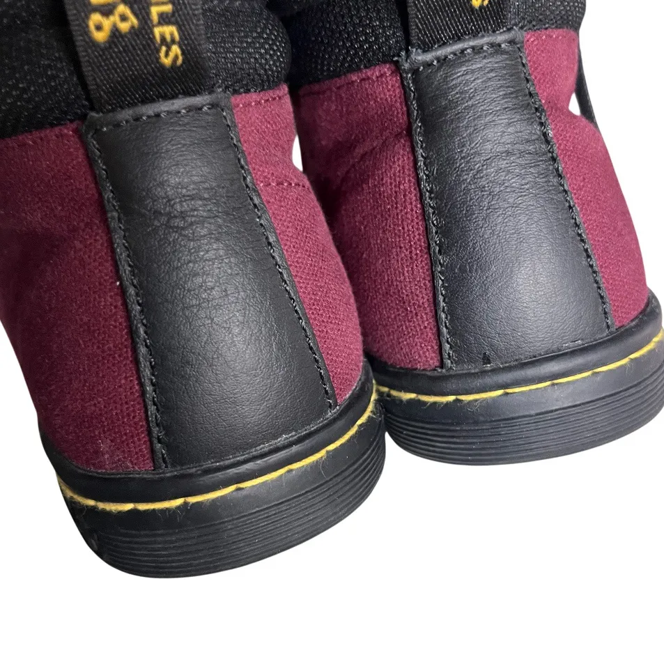 DR MARTENS Belmont Boots Canvas 5 Eyelets Yellow Stitching Womens Size 9 - Image 5