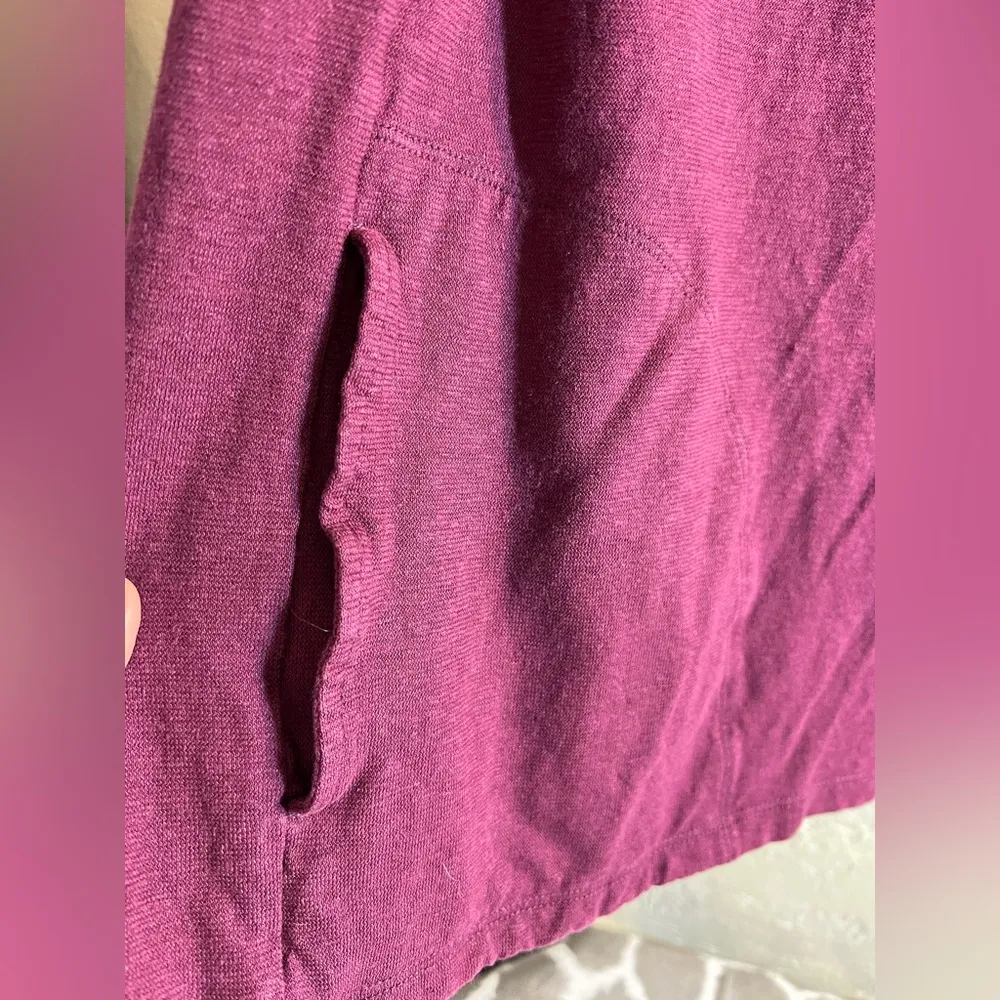 Purple Royal Robbins Cowl Neck Top, very unique w pockets, made of hemp & cotton - Image 3