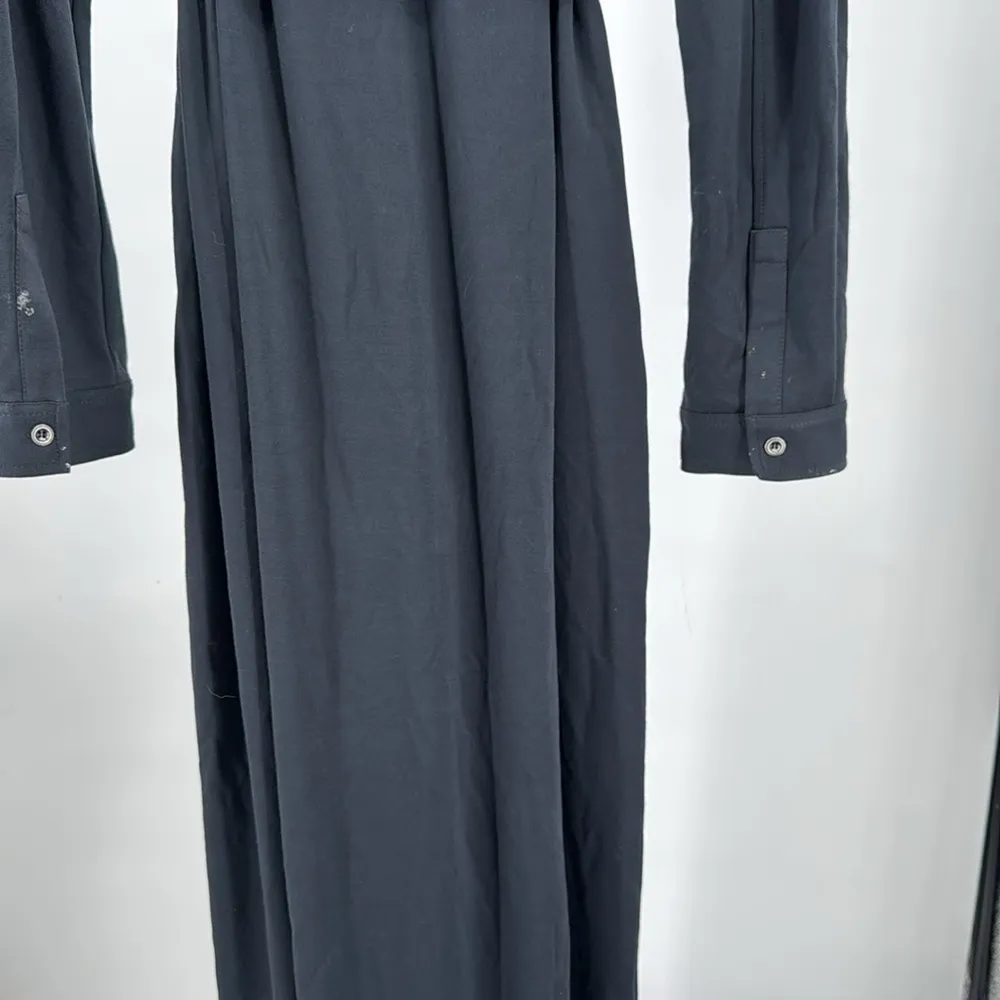 Soft Surroundings Black button front pockets tie waist Maxi Dress XL knit soft - Image 5