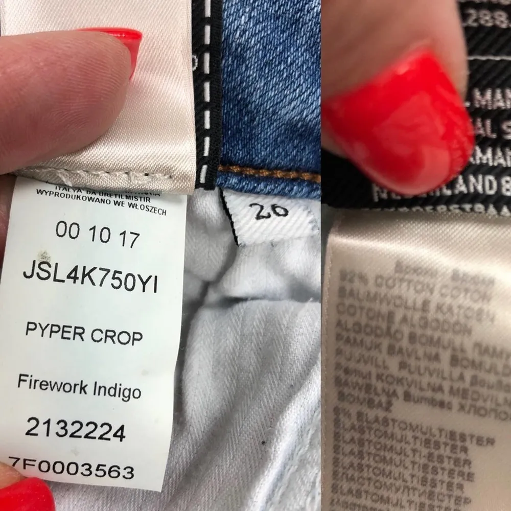 RARE 7FAMK Pyper Crop in Fire Red Floral Embroidered Distress Bohemian Jeans 26 - Image 10