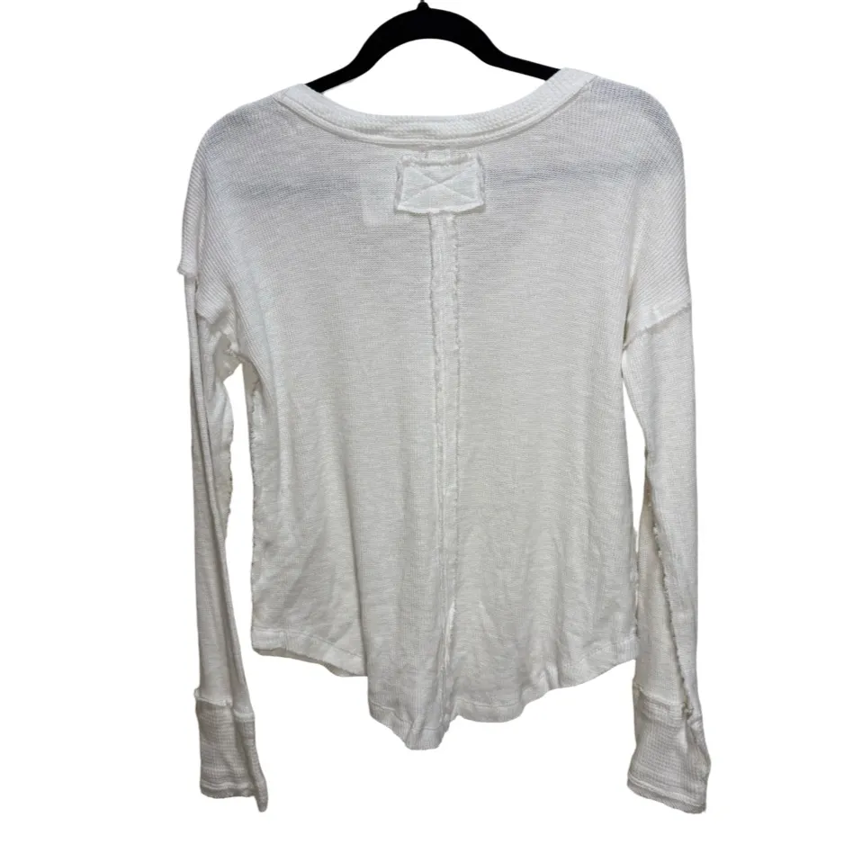 Free People Sail Away Solid Long Sleeve Tee - Ivory S - Image 7