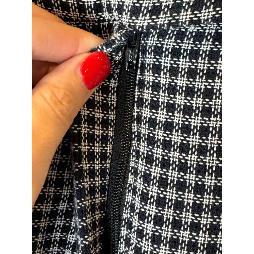 Veronica Beard Pants Women 6 Black White Plaid Cotton High Rise Cropped Trousers - Image 7