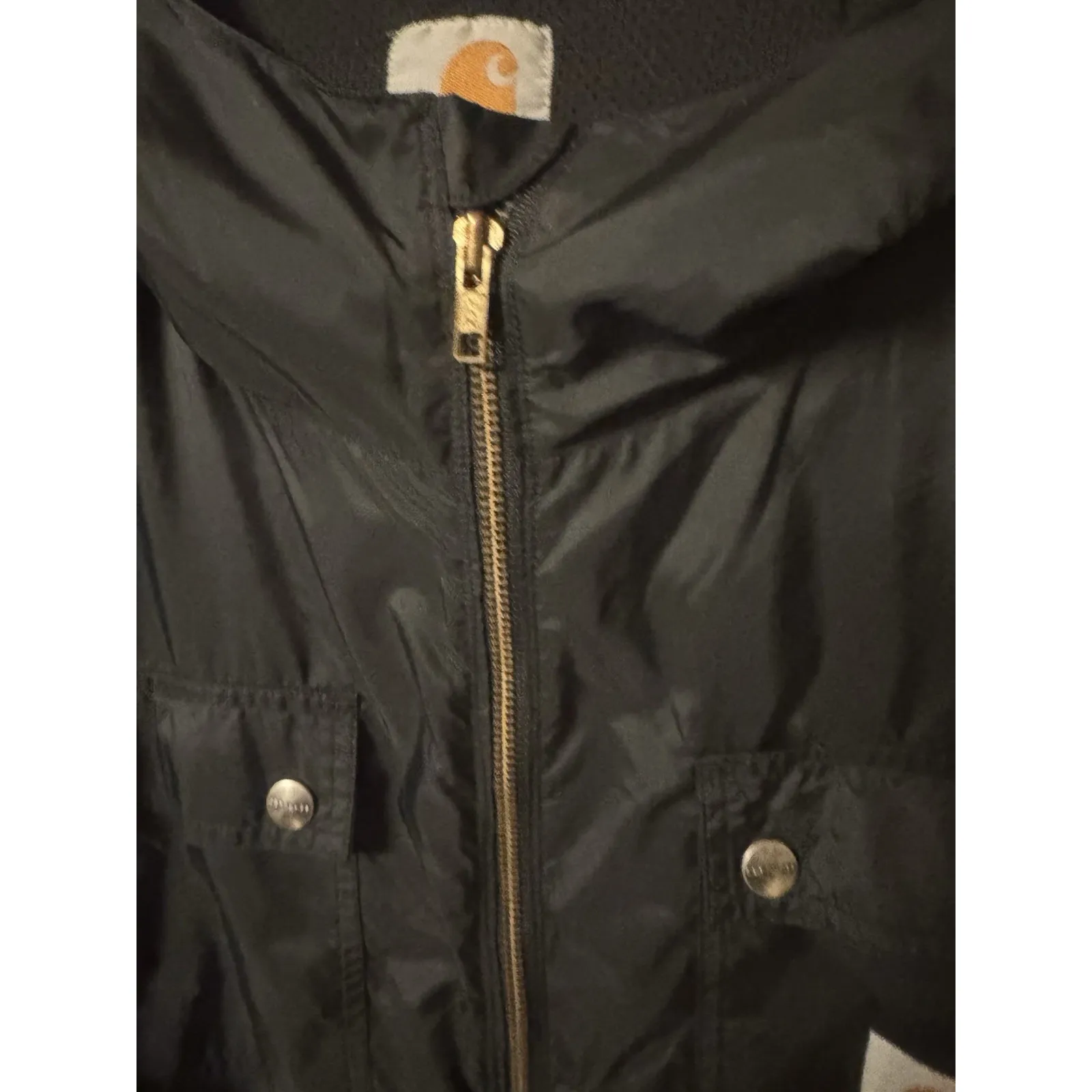 Carhartt Women's 2XL Black Hooded Jacket Lightweight Nylon Workwear - Image 6