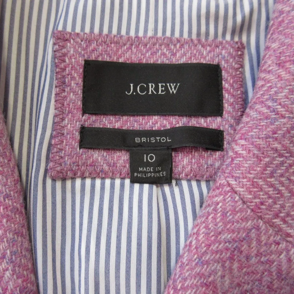 J.Crew Bristol Blazer in Lilac Herringbone Wool Double-Breasted Jacket 10 - Image 5