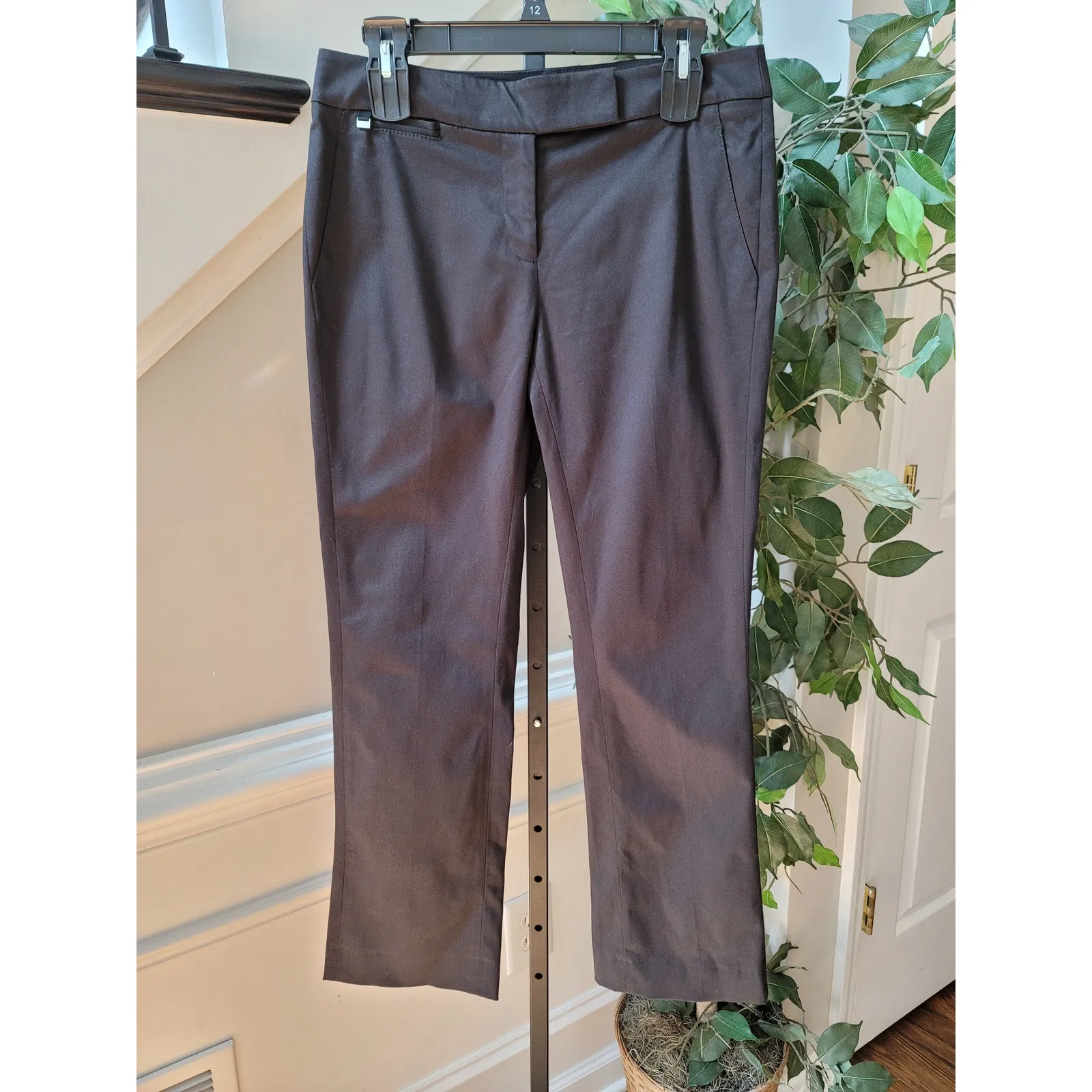 White House Black Market Pants Women's 4R Black Sleek Boot Stretch Work Trousers - Image 2