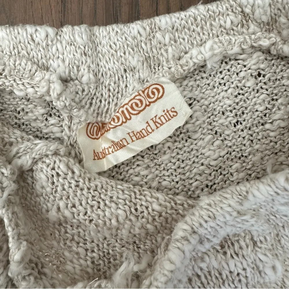 Woolloomooloo Australian Hand Knits Bouclé A-Line Knee Length Skirt Cream Small - Image 6