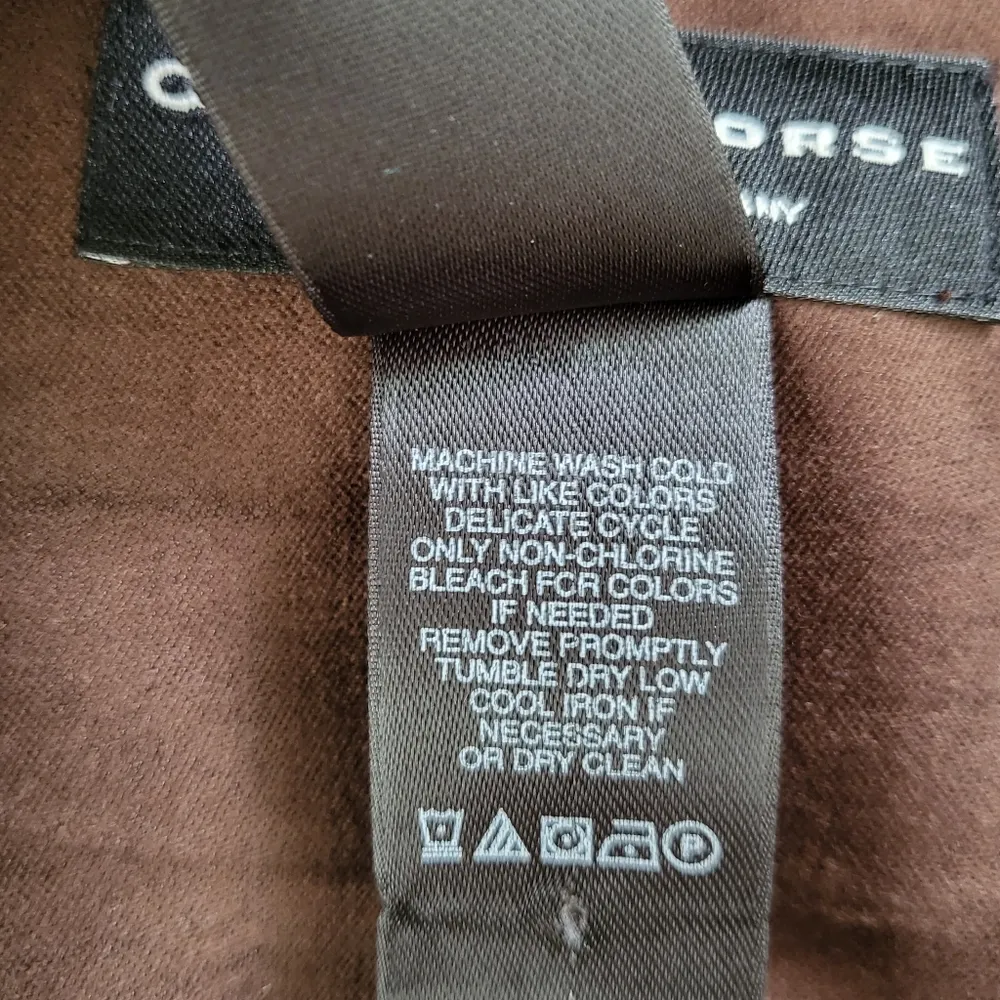 Crazy Horse A Claiborne Company Faux Suede Button Down Shirt Brown Size Small - Image 4