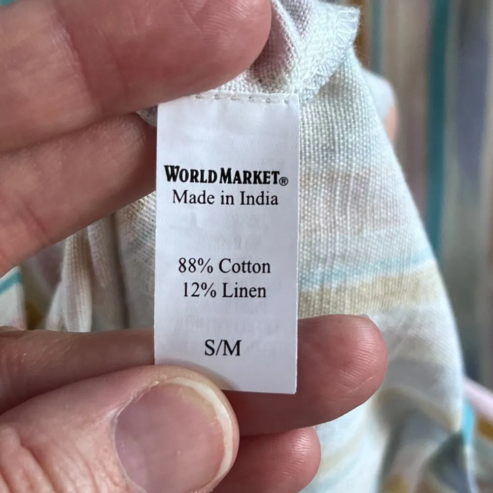 World Market Women's Colorful Striped Oversized Wide Leg Jumpsuit Size S/M - Image 13