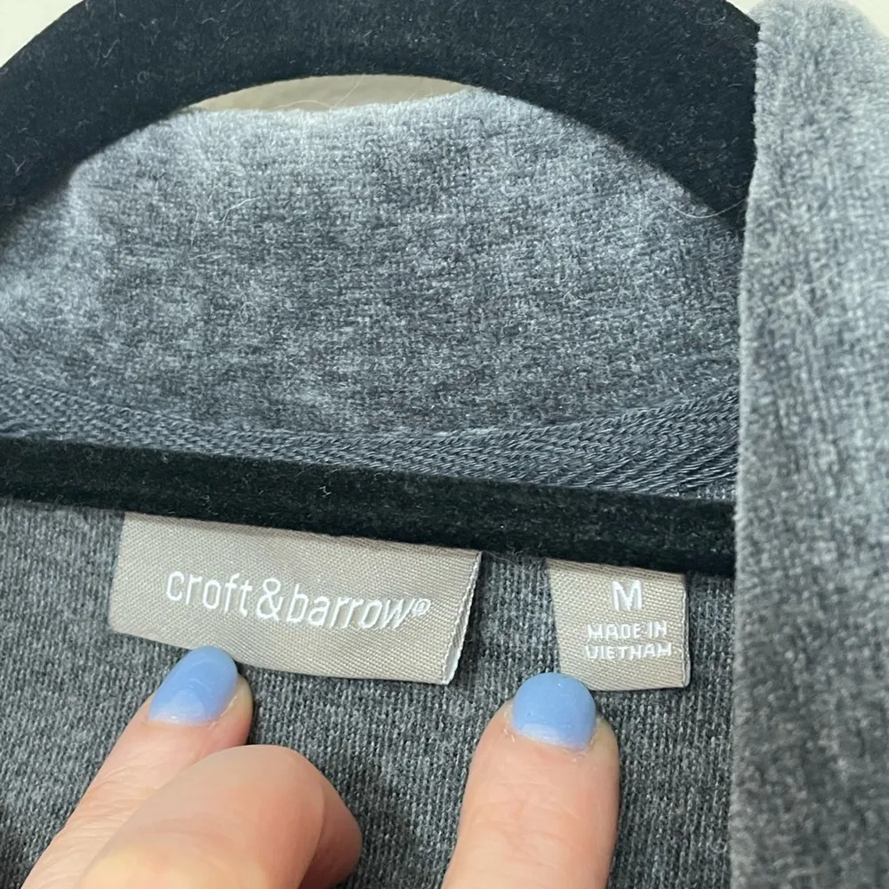 Croft & Barrow Grey Velour Full Zip Track Jacket ~ Athleisure ~ Size M - Image 6