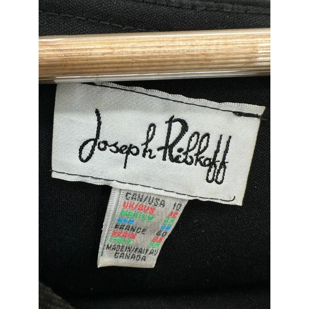 Joseph Ribkoff Gray Black Striped Tiered Sheath Long Sleeve Knee Length Dress 10 - Image 6