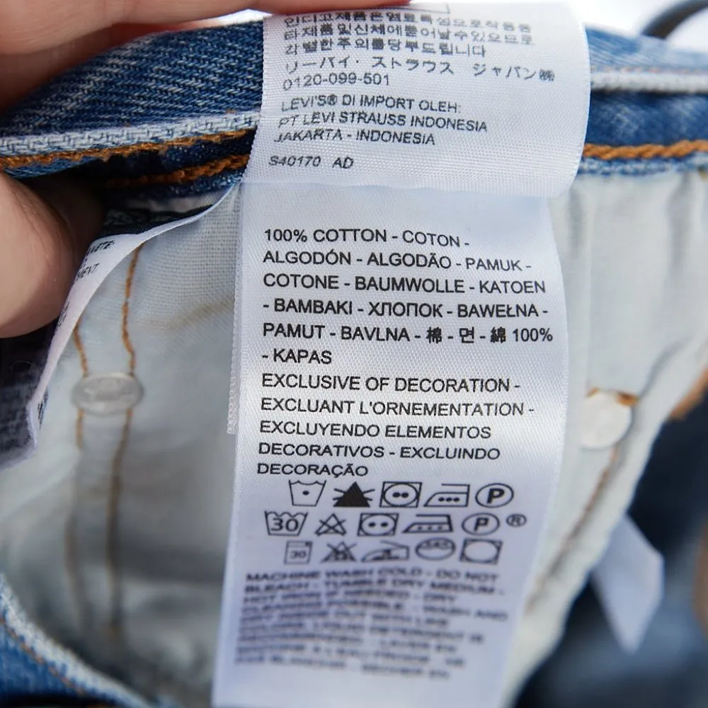 Levi's 501 Button Fly Distressed Cotton Shorts Size W29 - Image 5