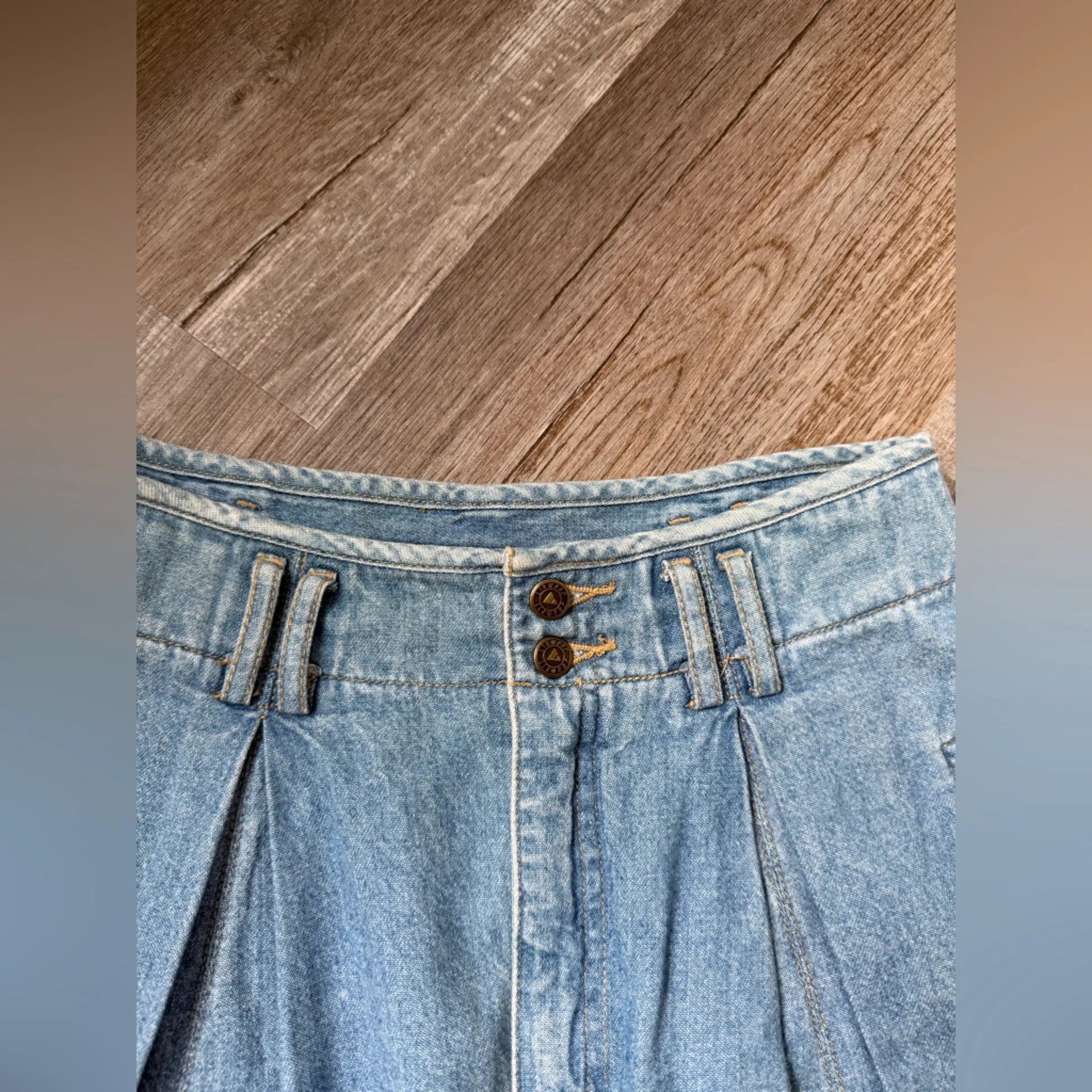 VTG Liz Claiborne Denim A-Line Skirt With Buttons Maxi Skirt Comfy Size S 2 4 - Image 4