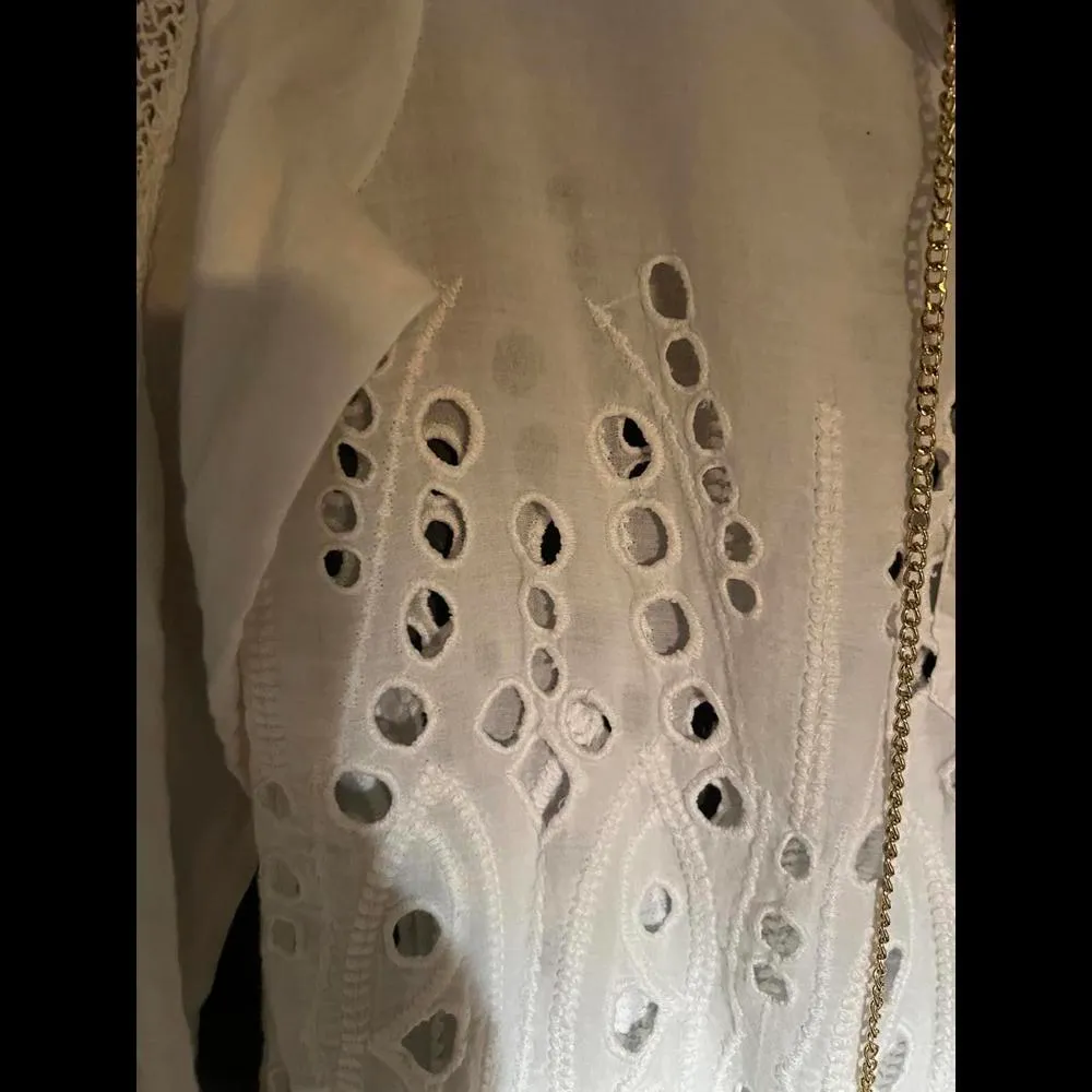 Michael Kors White Boho top size small - Image 4