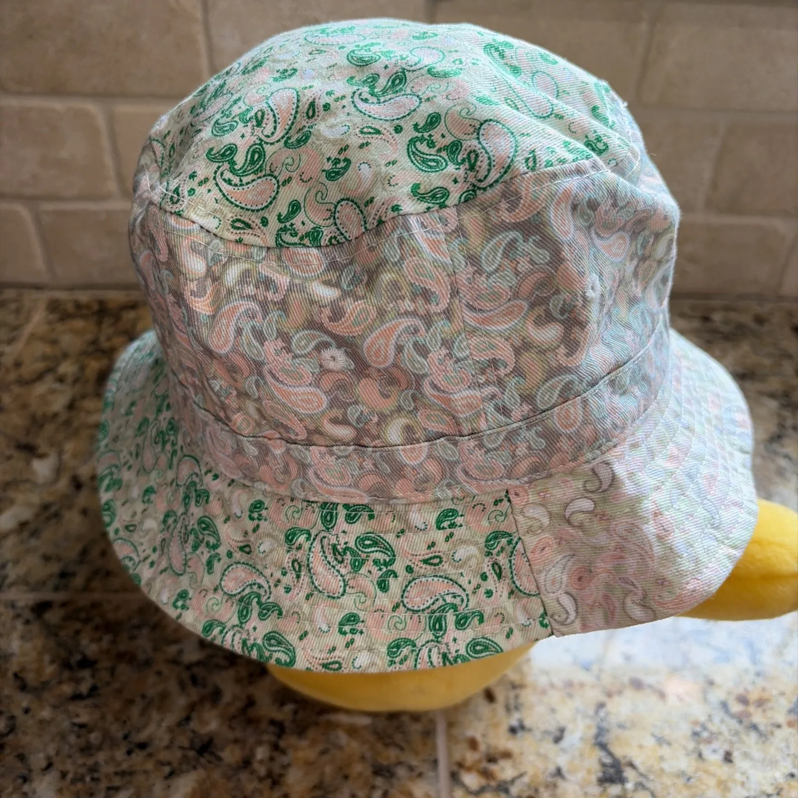 Urban Outfitter Pastel Paisley Spring Summer Cotton Bucket Hat Accessory O/S - Image 6