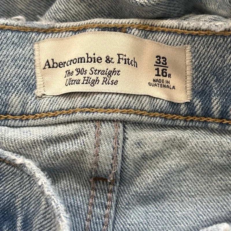 Abercrombie & Fitch A&F Size 33 16 The 90s Straight Ultra High Rise Jeans - Image 3