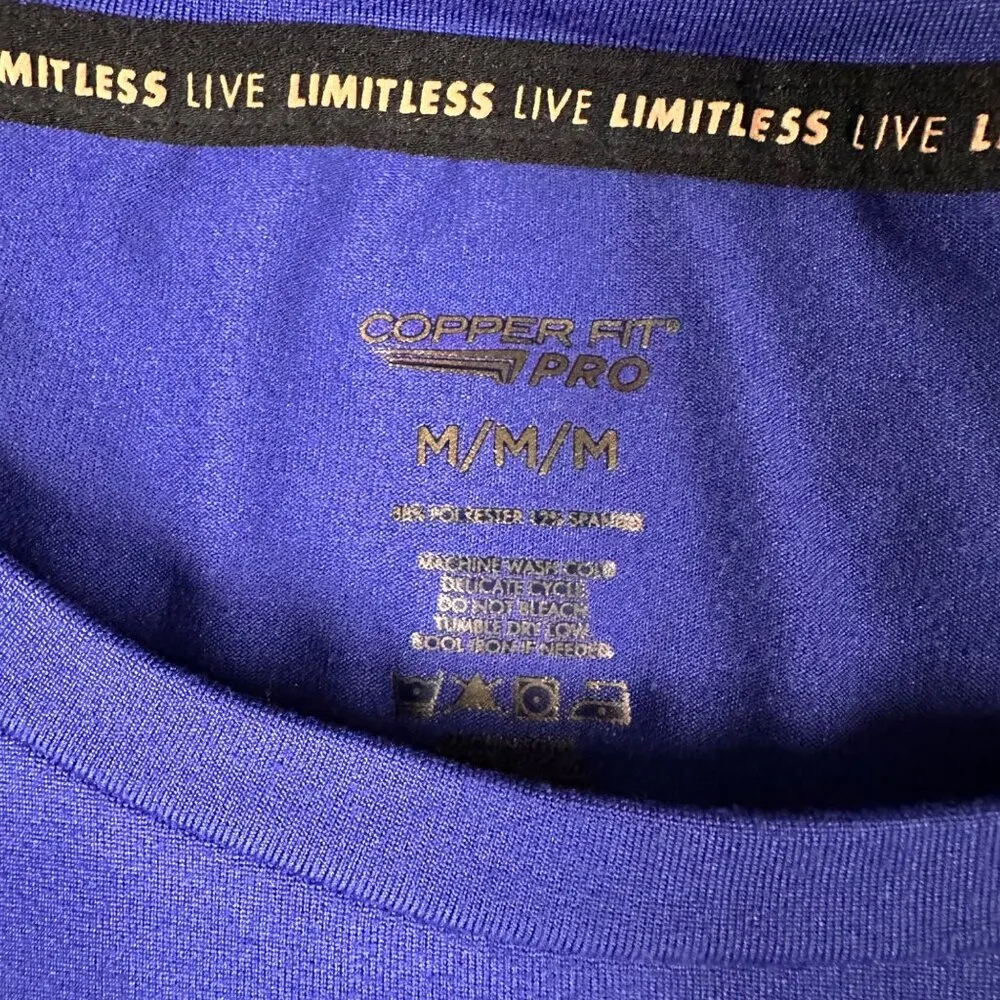 Copper Fit Pro Womens Medium Purple Short Sleeve Round Neck Flowy Shirt - Image 4