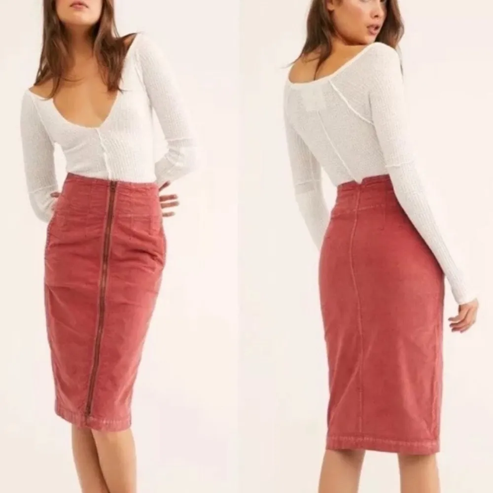 NWT Free People We the Free I Want It All Cord Midi Skirt size 25 - Image 5