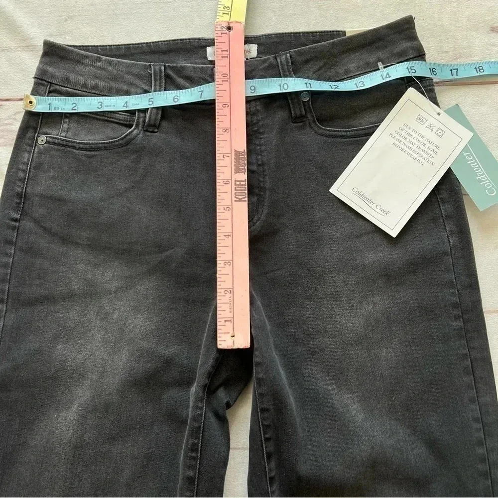 NWT Coldwater Creek Womens Mid Rise Slim leg denim Black jeans Size 8T - Image 6