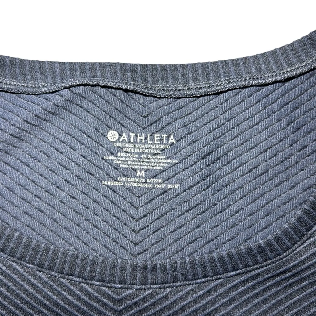 Athleta Navy Long Sleeve Striped‎ Workout Top - Image 4
