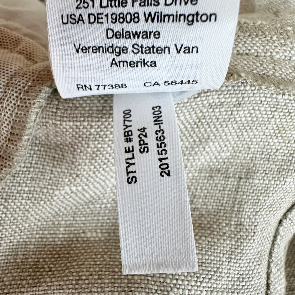 J.Crew Cropped Bustier Peplum Top Heavyweight Linen Flax Beige Preppy US 14 NWT - Image 9