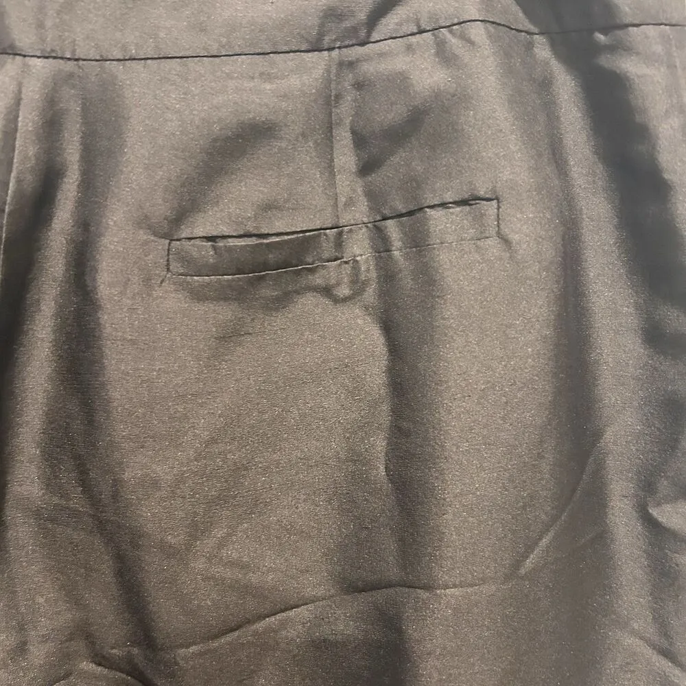 Ice 100% Silk Pants Vintage 90's Black Straight Leg Women's Size 14 NWT Beaded - Image 5