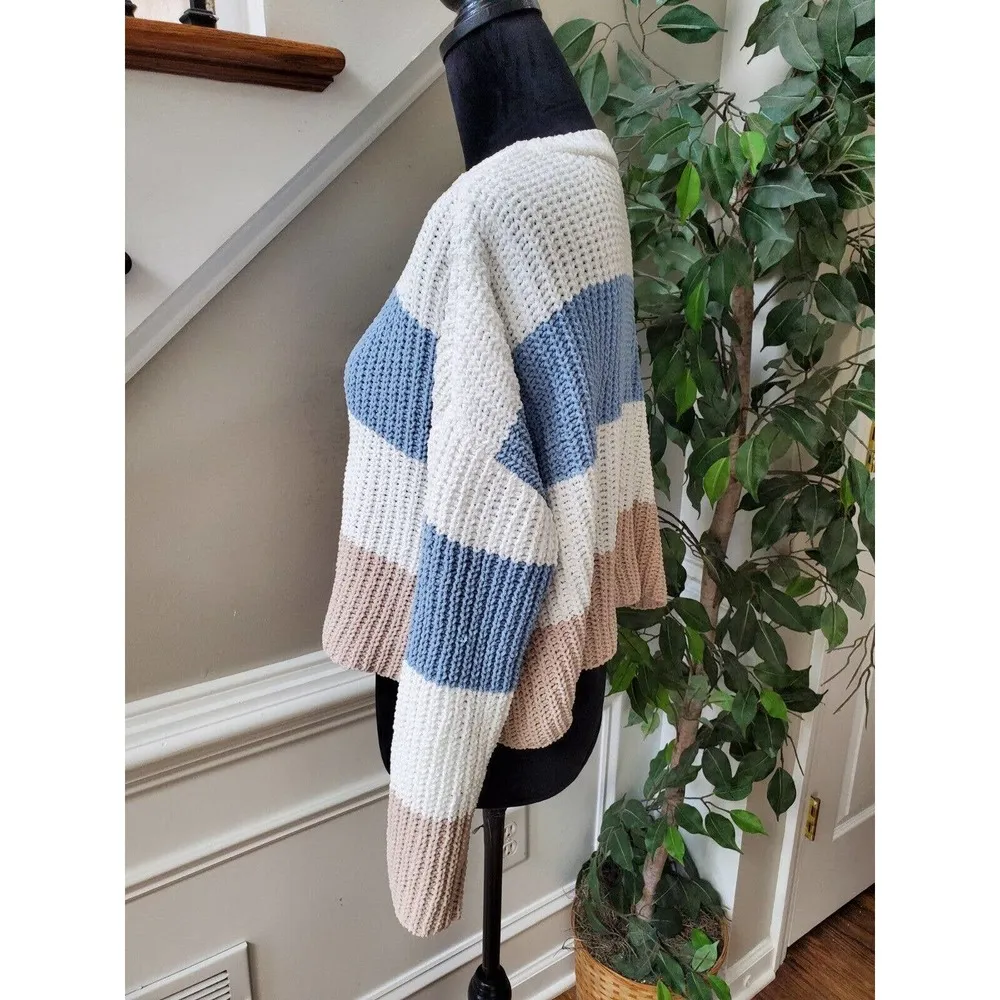 Moon & Madison Women Multicolor Long Sleeve Round Neck Pullover Knit Sweater XS - Image 5