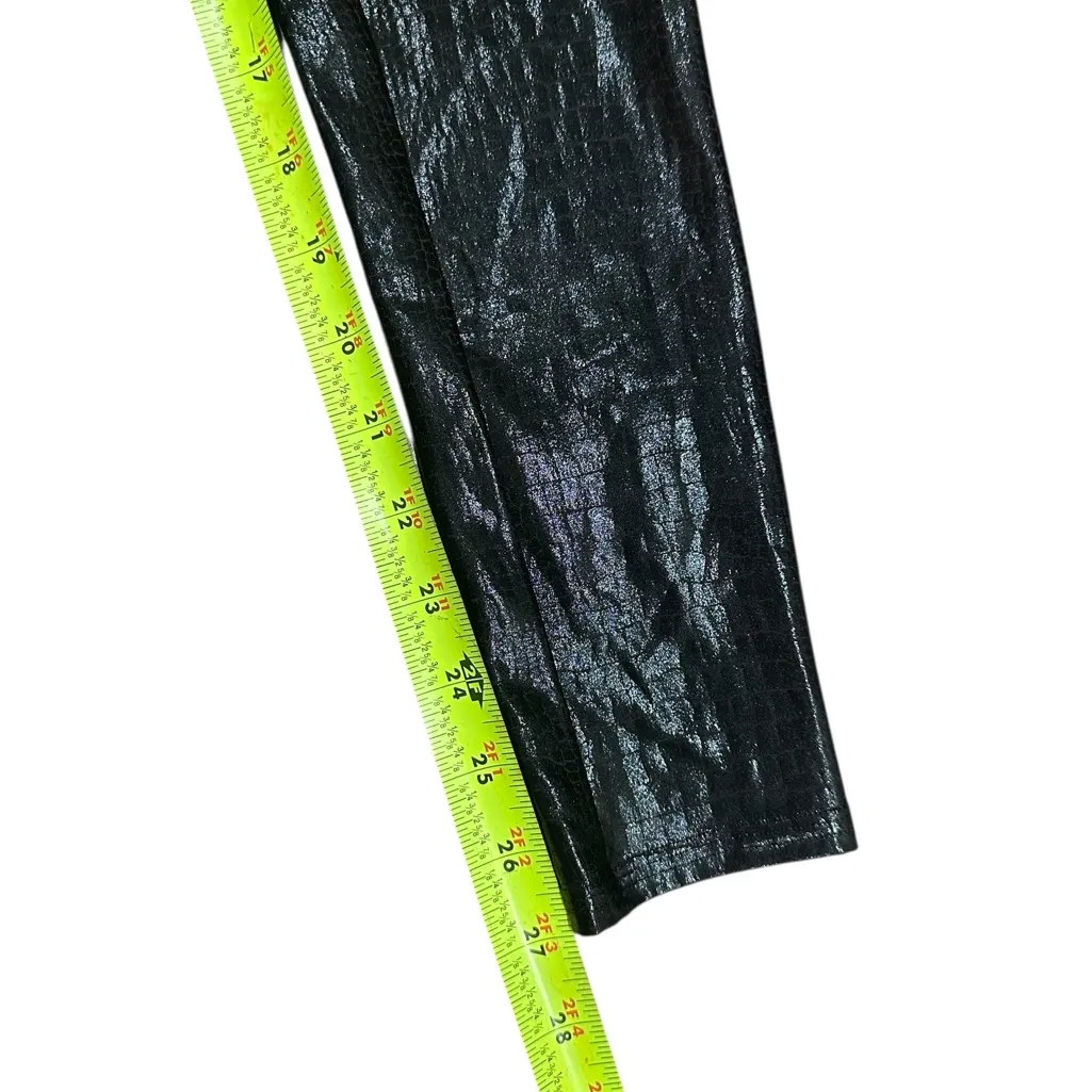 🖤 SPANX Faux Leather Croc Pattern Leggings | Black/Brown Size M | EUC✨ - Image 6