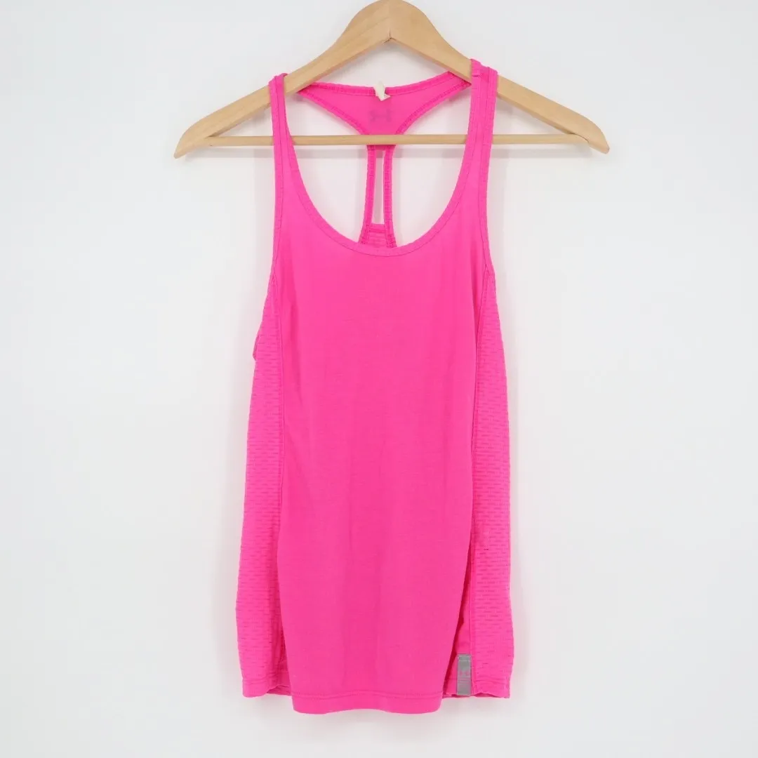 Under Armour Tank Top Womens XS Pink Stretch Racerback Scoop Neck Running Wear - Image 2