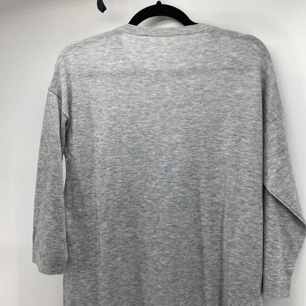 Eileen Fisher merino wool alpaca blend dress tunic side slit sz S gray - Image 8